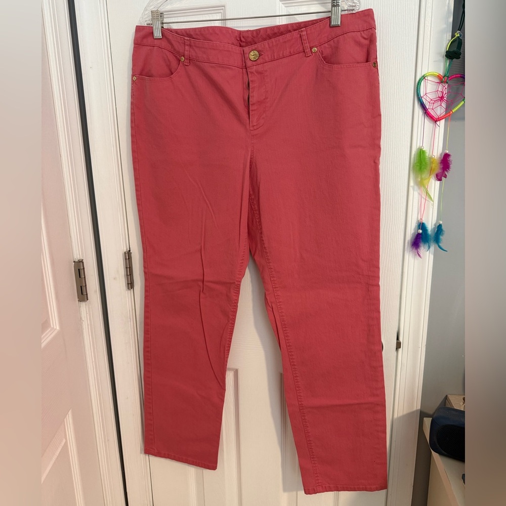 Style & Co jeans, salmon/coral, 16